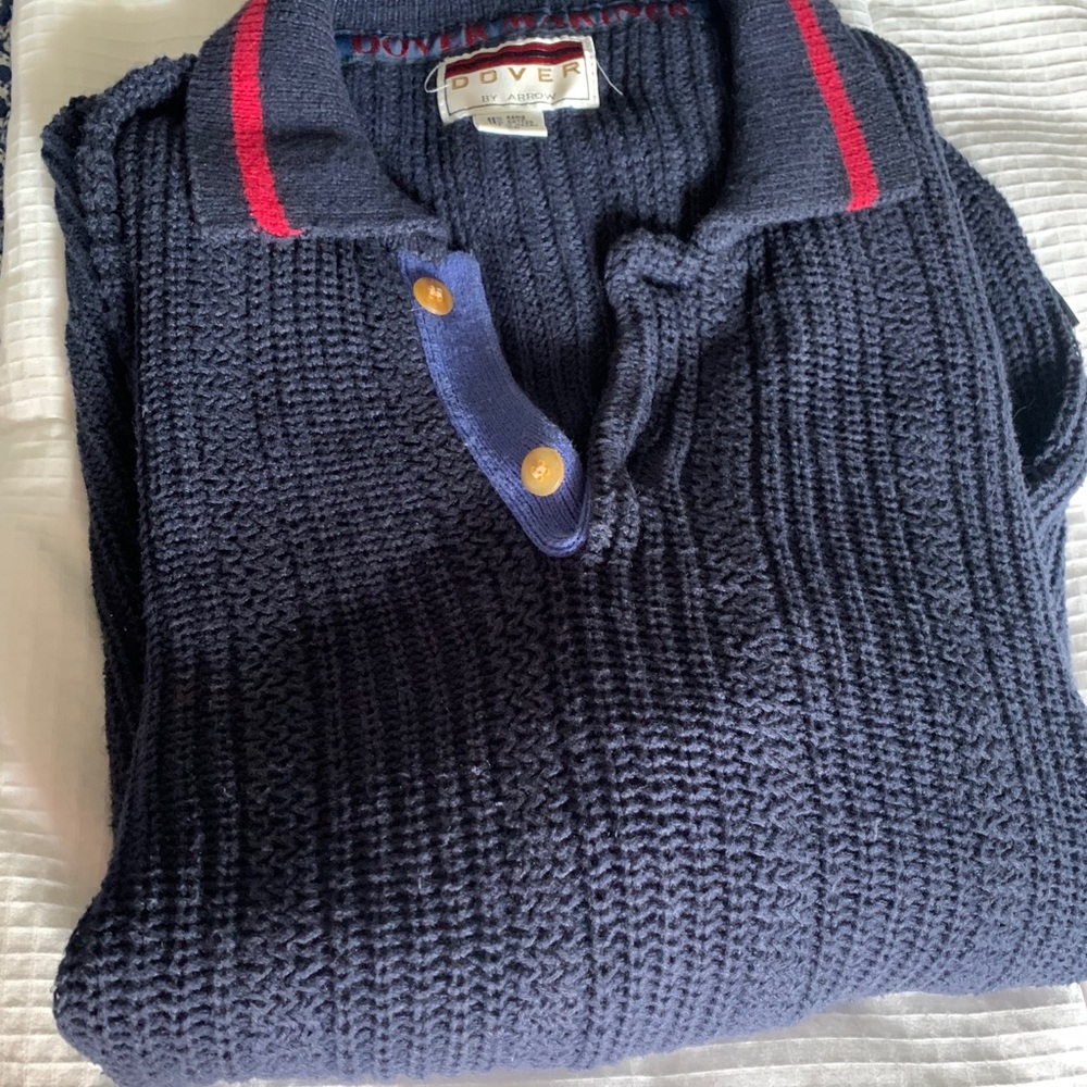 Medium weight l/s polo neck sweater